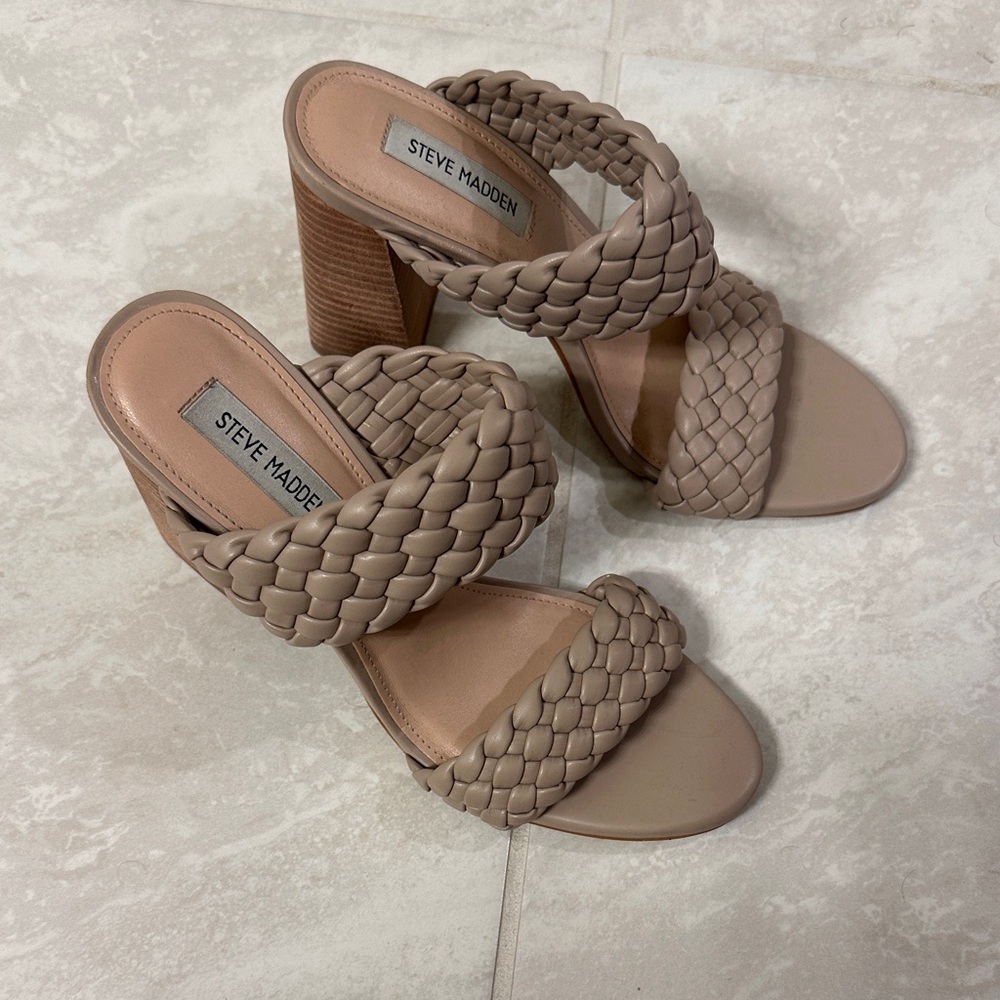 Steve Madden Women's Beige Braided Heels